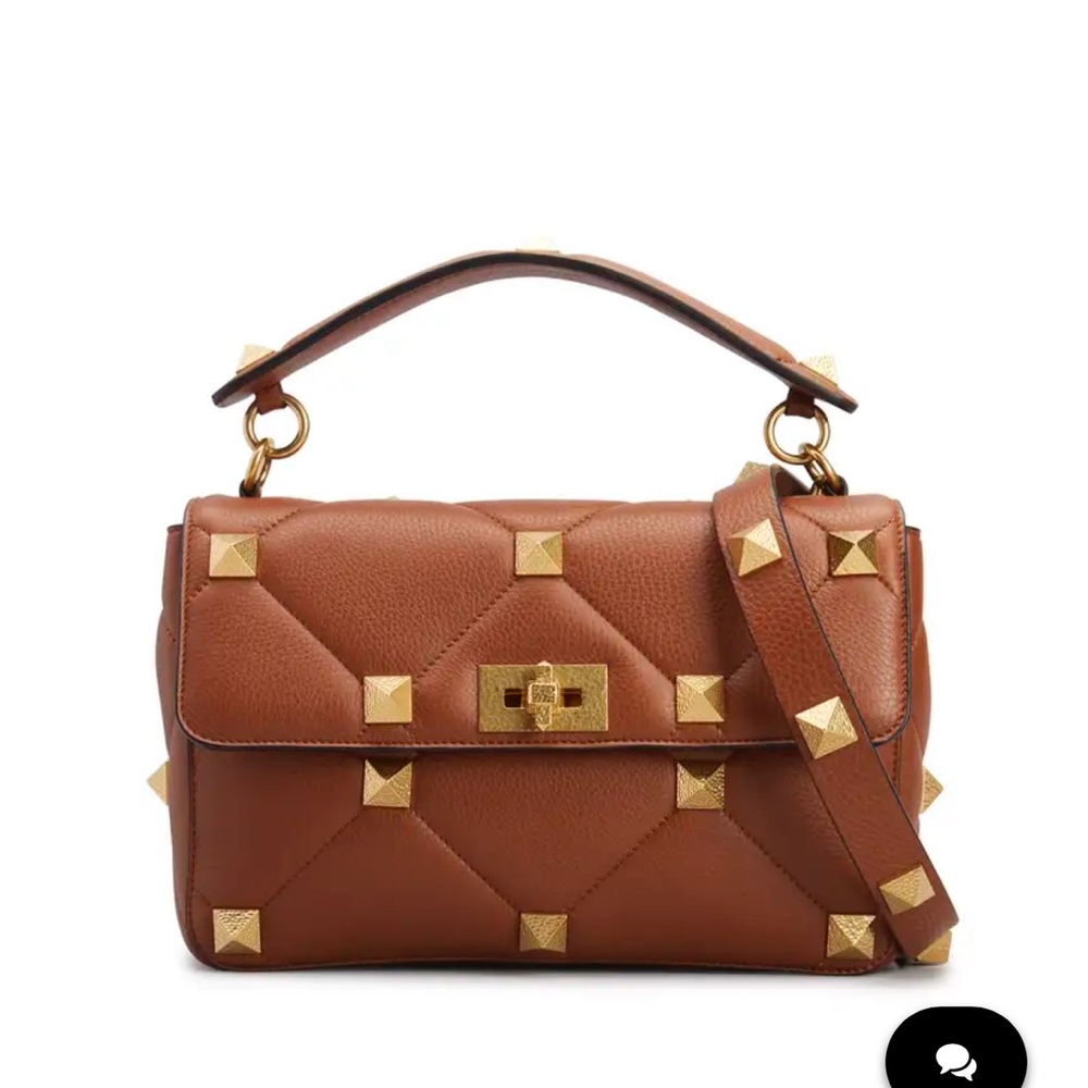 Large Valentino rockstud bag- brown with gold, minimal use